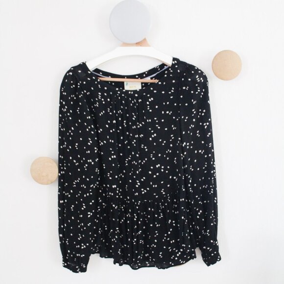 Anthropologie x Meave Cheyenne Polka Dot Long Sleeve Drop Waist Blouse - Small - Picture 2 of 9